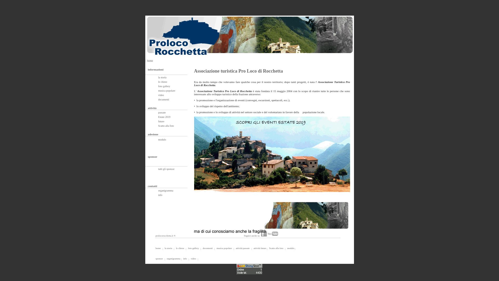 Estado web prolocorocchetta.it está   ONLINE