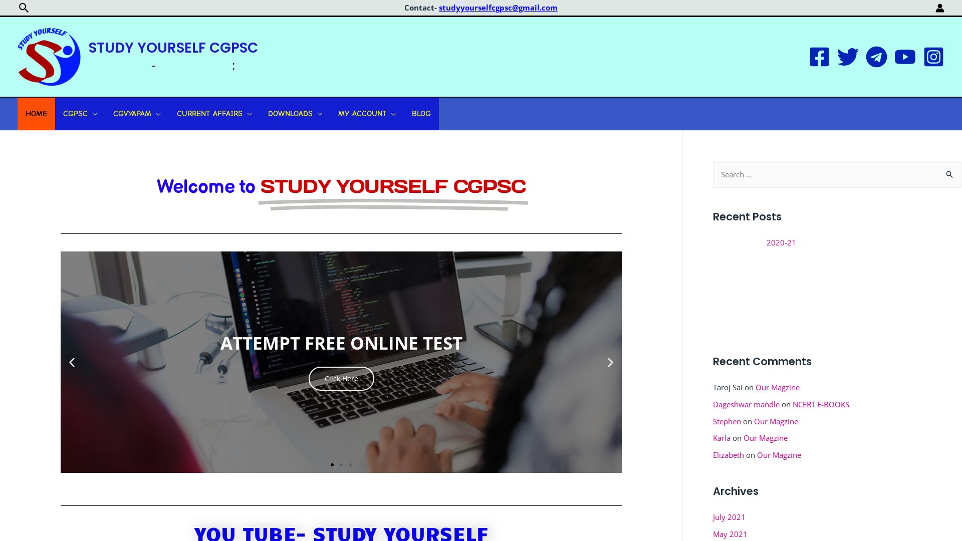 Estado web studyyourselfcgpsc.in está   ONLINE