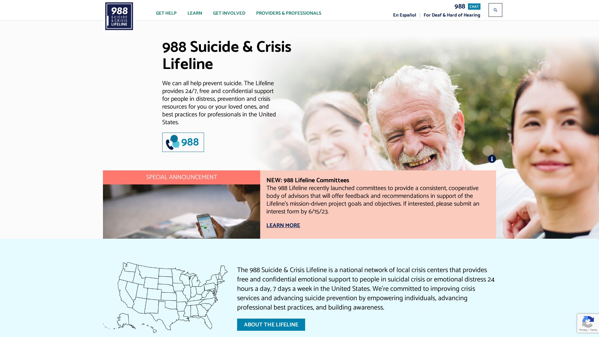 Estado web suicidepreventionlifeline.org está   ONLINE