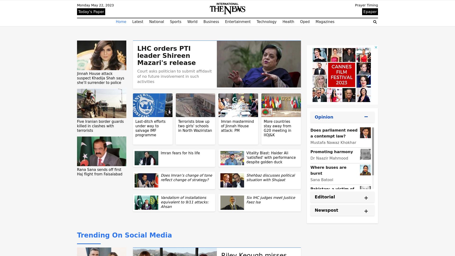 Estado web thenews.com.pk está   ONLINE