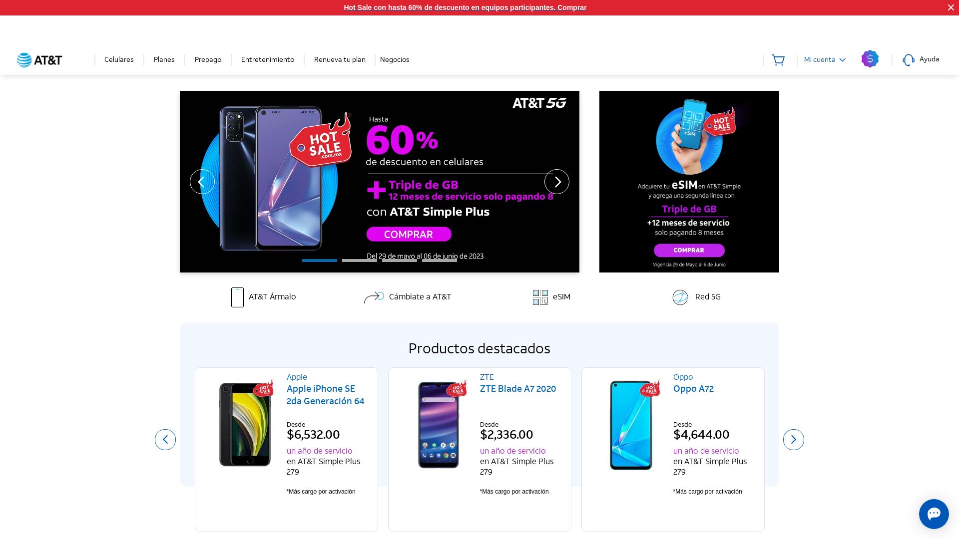 Estado web tienda.att.com.mx está ONLINE