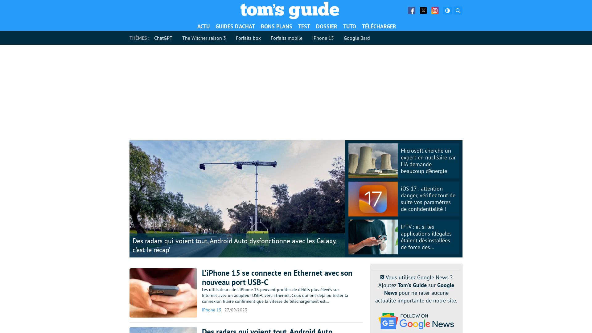 Estado web tomsguide.fr está   ONLINE