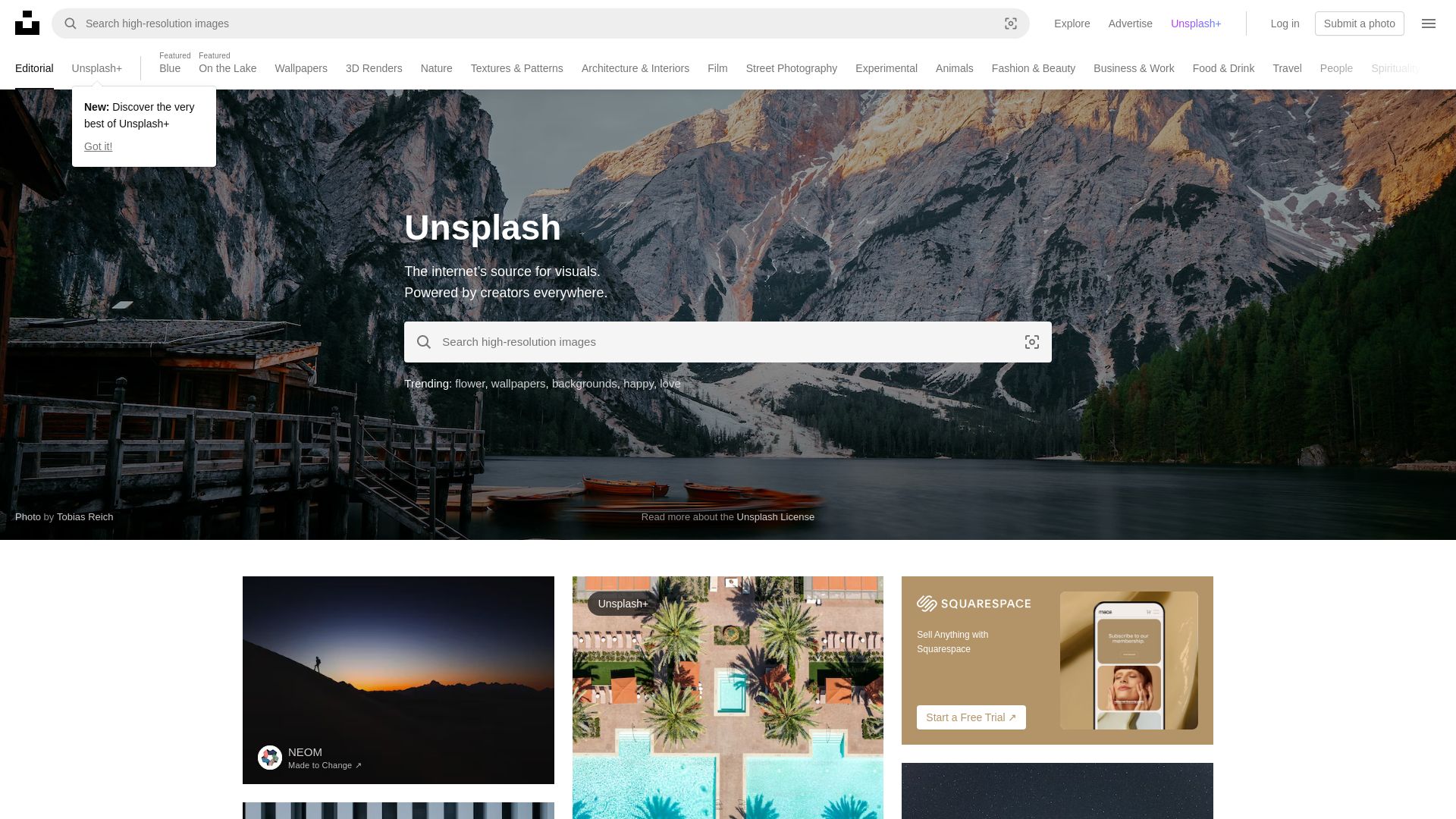 Estado web unsplash.com está   ONLINE