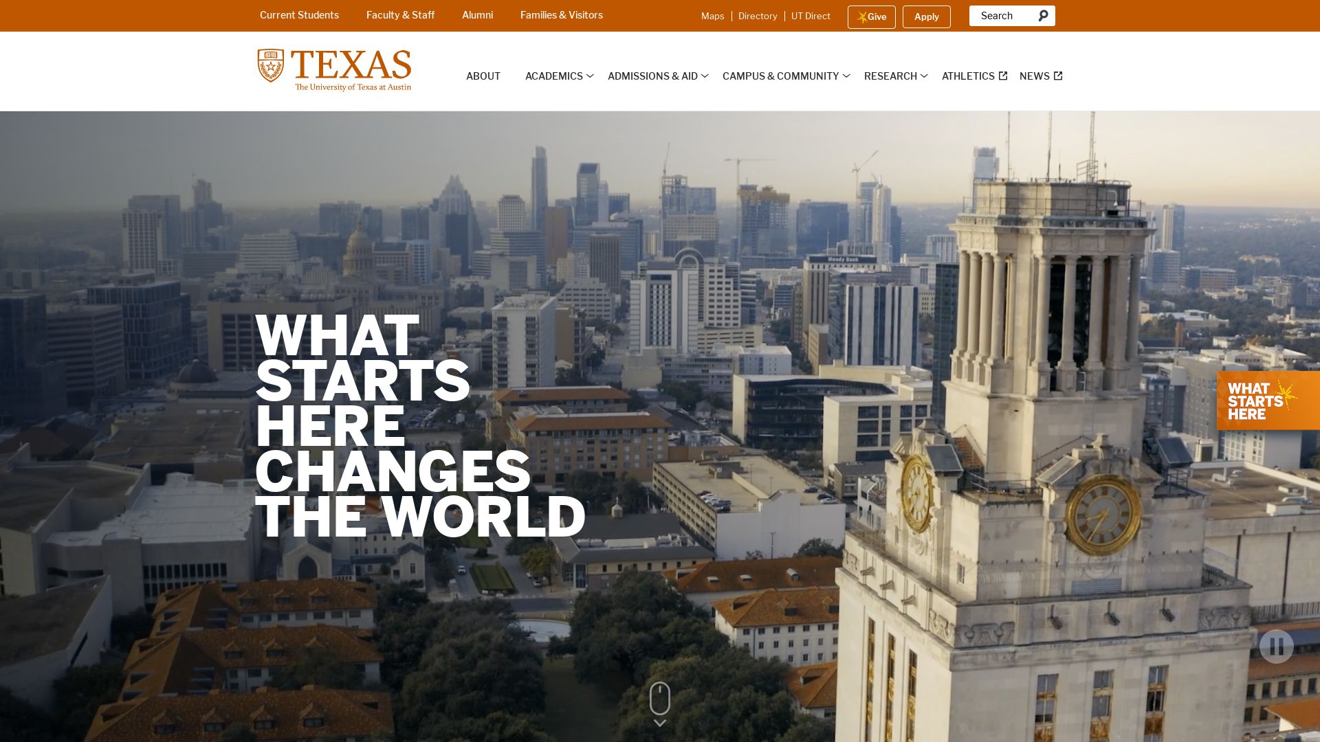 Estado web utexas.edu está   ONLINE