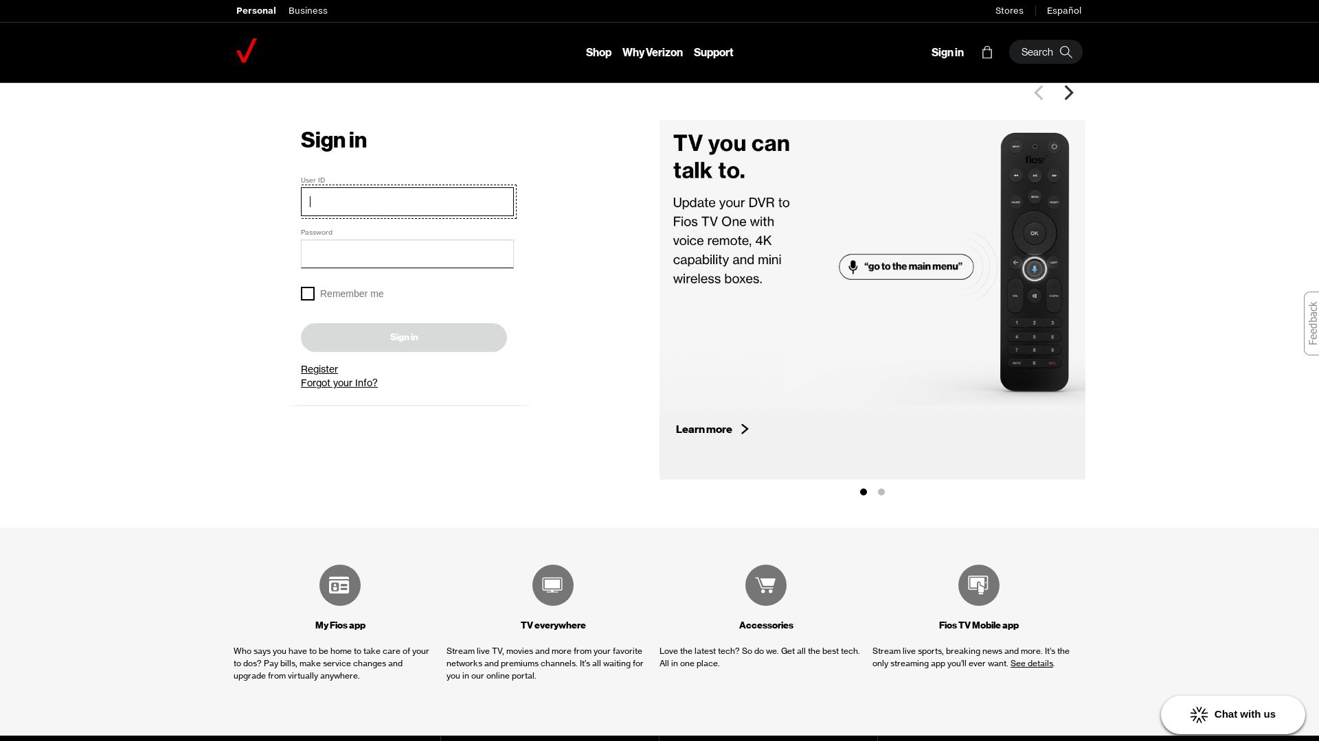 Estado web verizon.net está   ONLINE