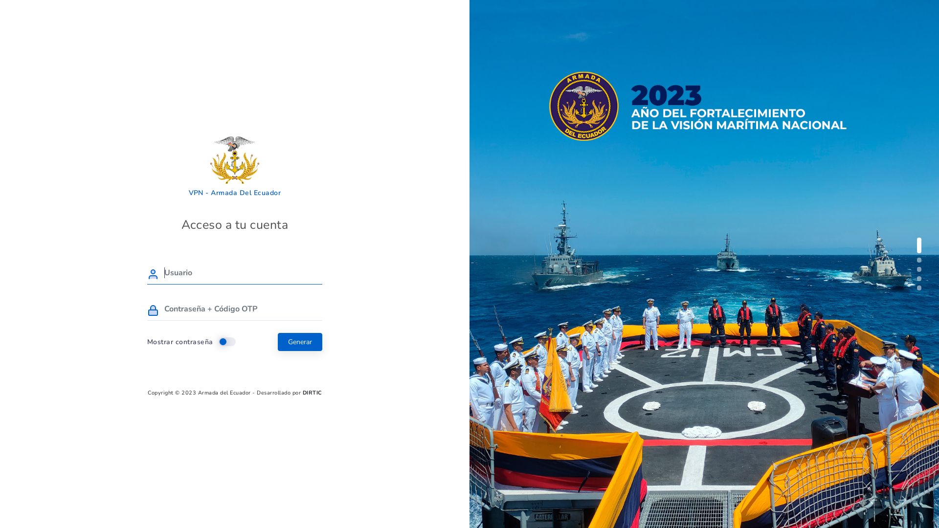 Estado web vpn.armada.mil.ec está   ONLINE