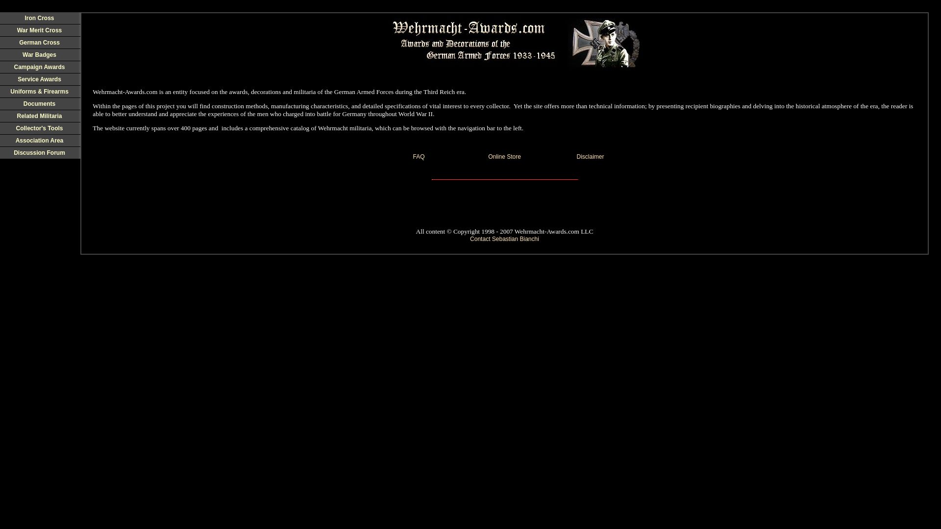 Estado web wehrmacht-awards.com está   ONLINE