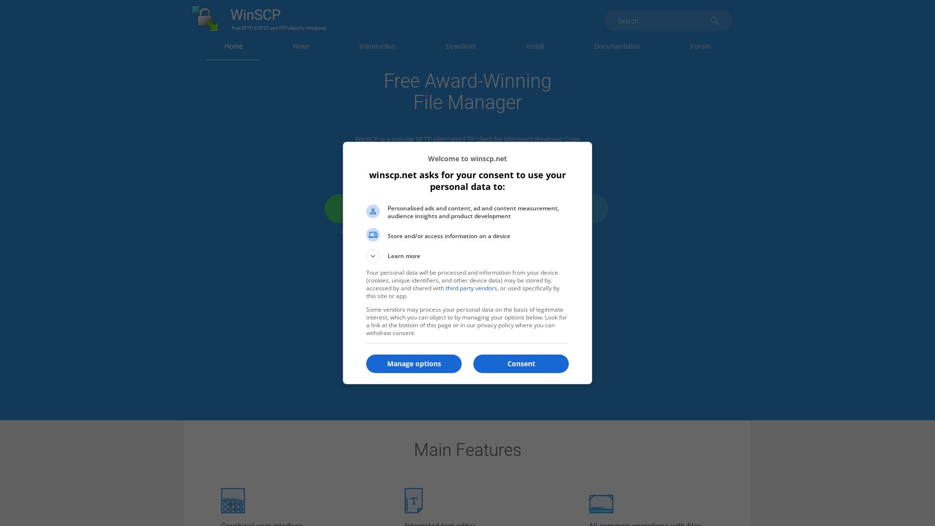 Estado web winscp.net está   ONLINE