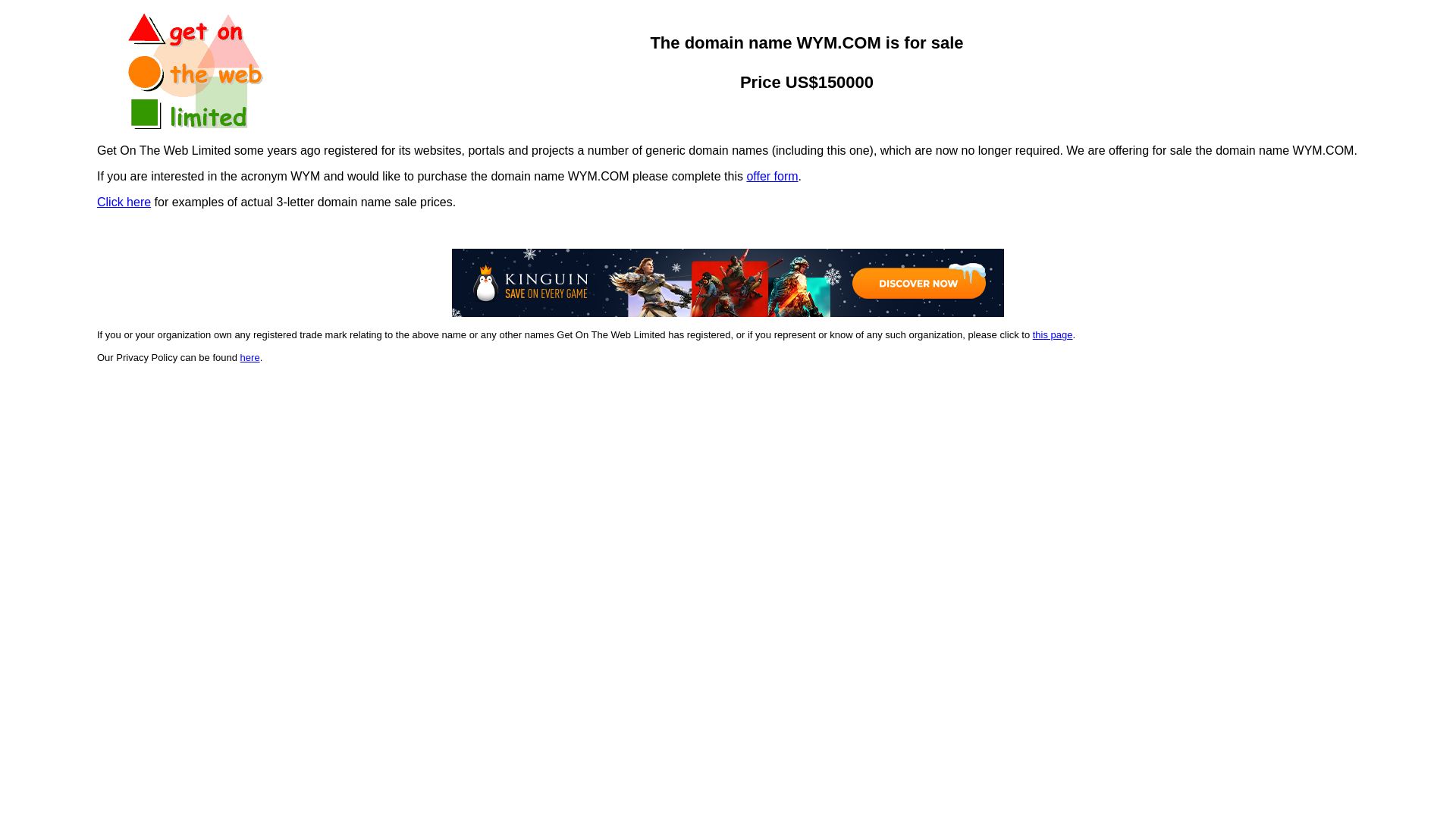 Estado web wym.com está   ONLINE