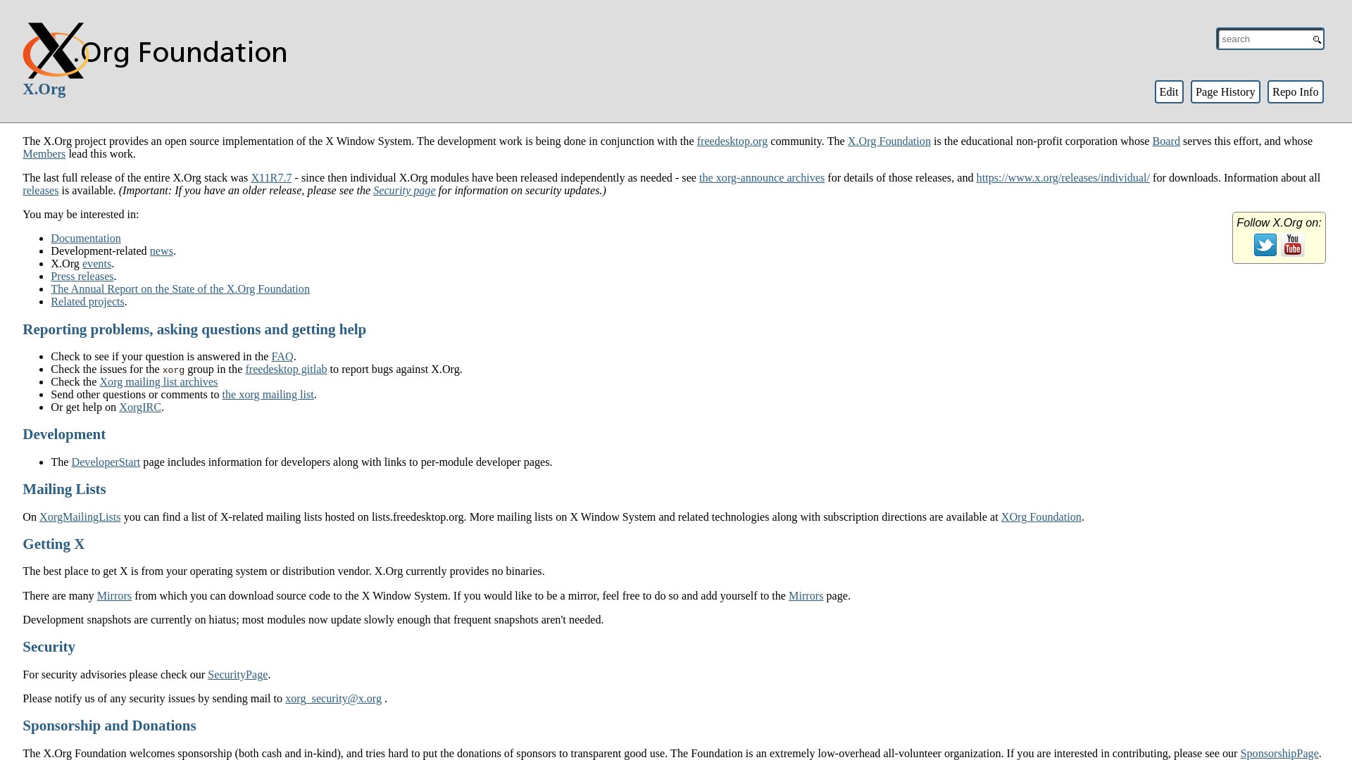 Estado web x.org está   ONLINE