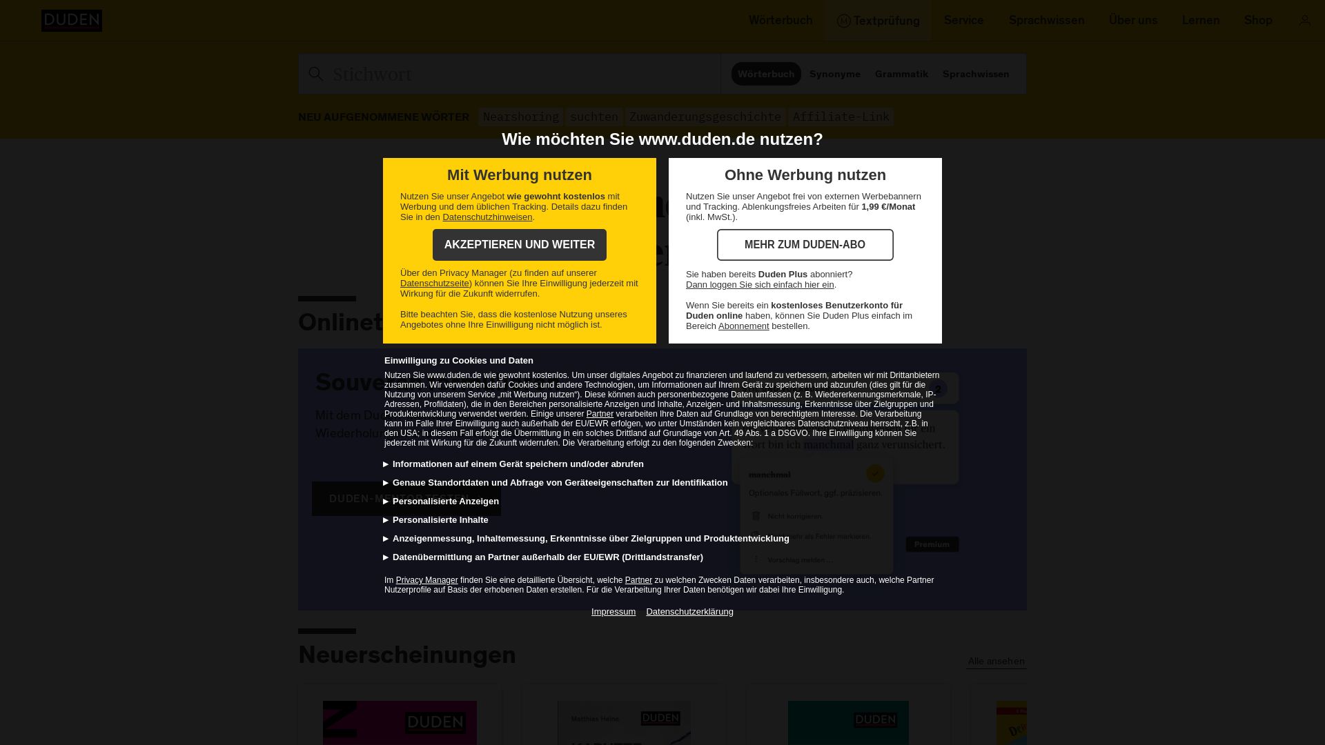 Estado web duden.de está   ONLINE
