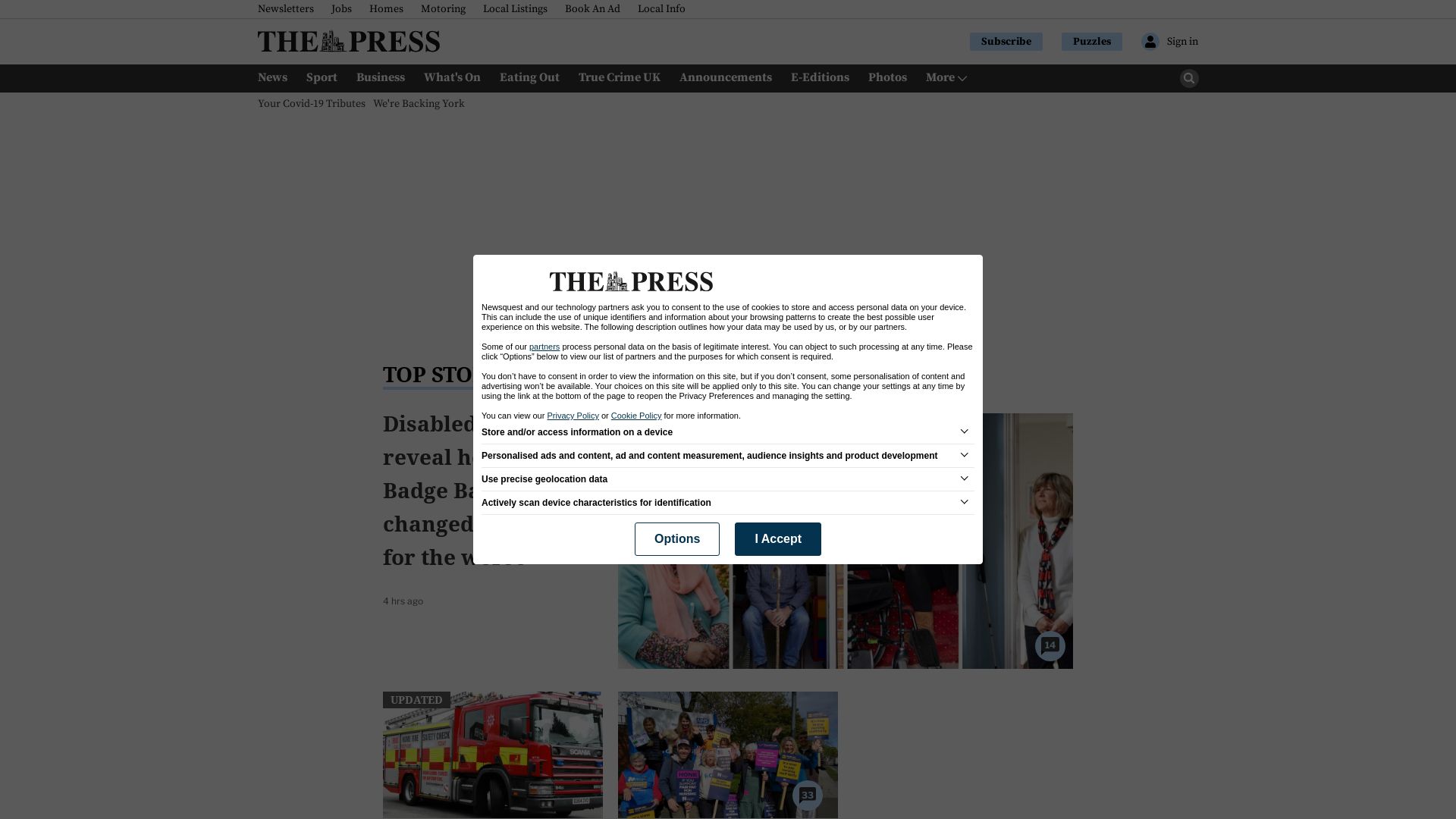Estado web yorkpress.co.uk está   ONLINE
